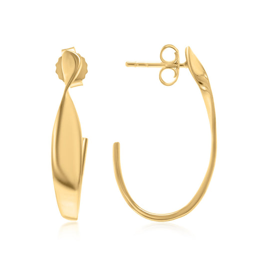 Judy Crowell Jewelry Gold Over Sterling Silver High Polish Open Twist Hoop Earrings