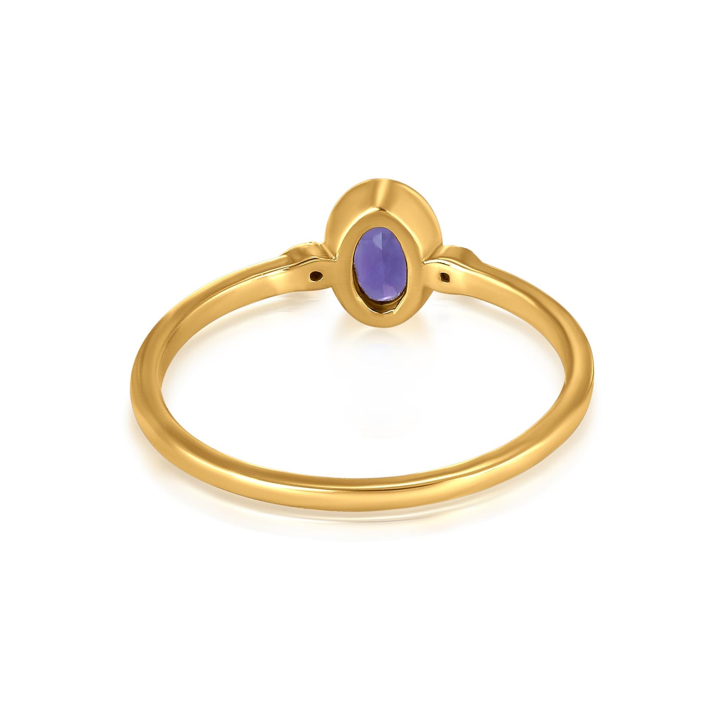 Kate 14k Gold over Sterling Silver Amethyst Gemstone Stackable Oval Ring