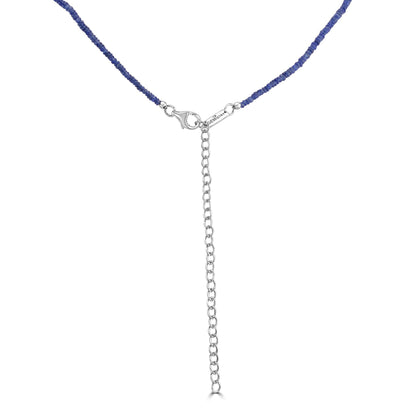 Gemistry 48.1 CTS Sapphire Faceted Bead 18" Necklace in Sterling Silver