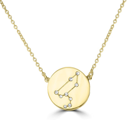 Gemistry 14k Gold Over Sterling Silver Leo Zodiac Crystal Pendant Necklace, 16 Inches