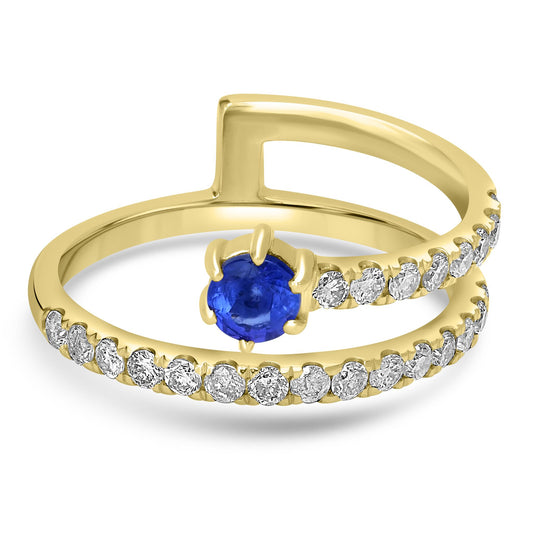 Haley 14k Gold Tanzanite Gemstone Bypass Stackable Ring