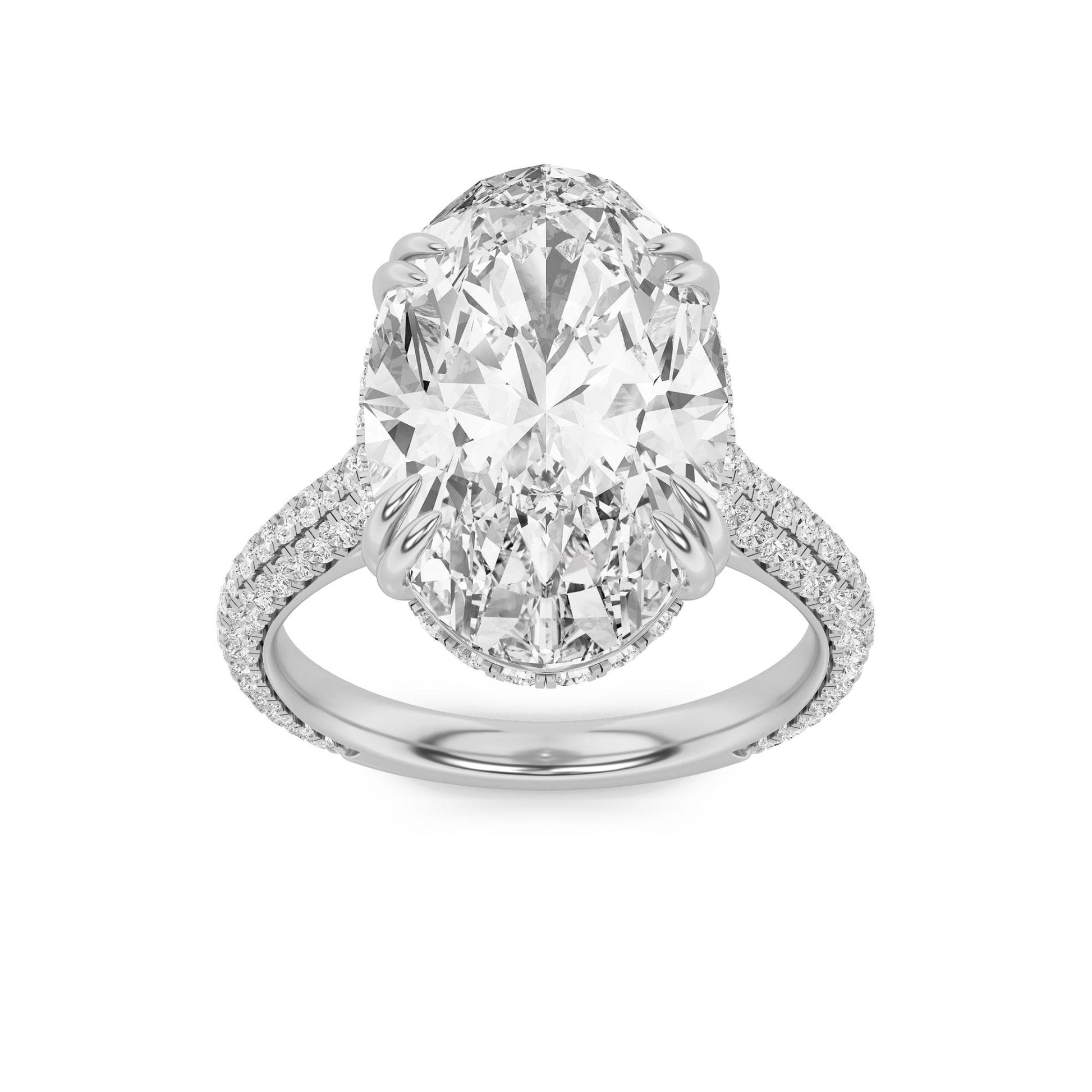 14K White Gold Lab Grown Diamond 7.0 CTTW Oval Cut Ring