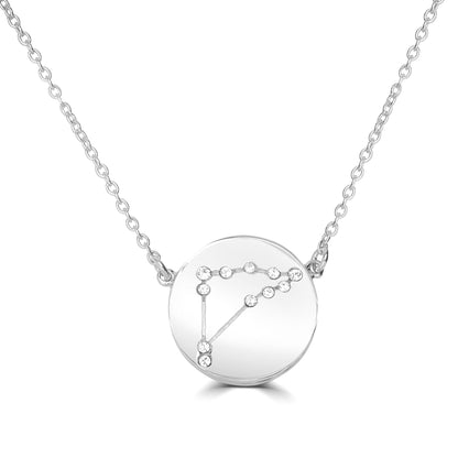 Gemistry Sterling Silver Capricorn Zodiac Crystal Pendant Necklace, 16 Inches