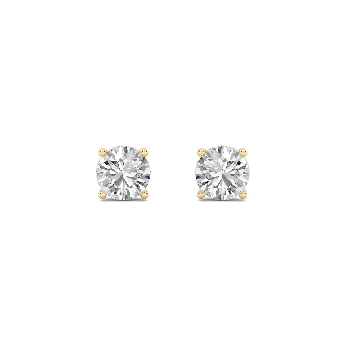 14K Gold 2.0 CTTW Lab Grown Diamond Round Stud Earrings