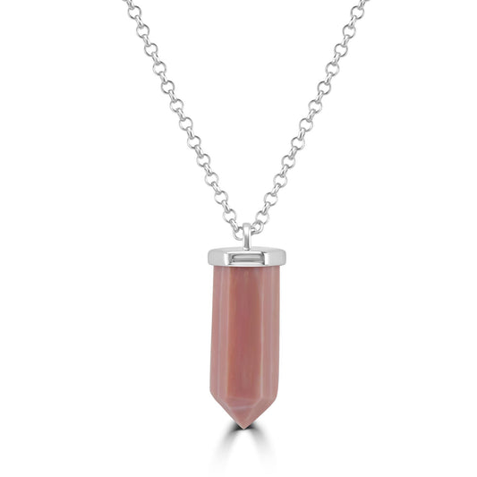 GG Collection Fancy Pink Opal Pendant Necklace, 20 Inches