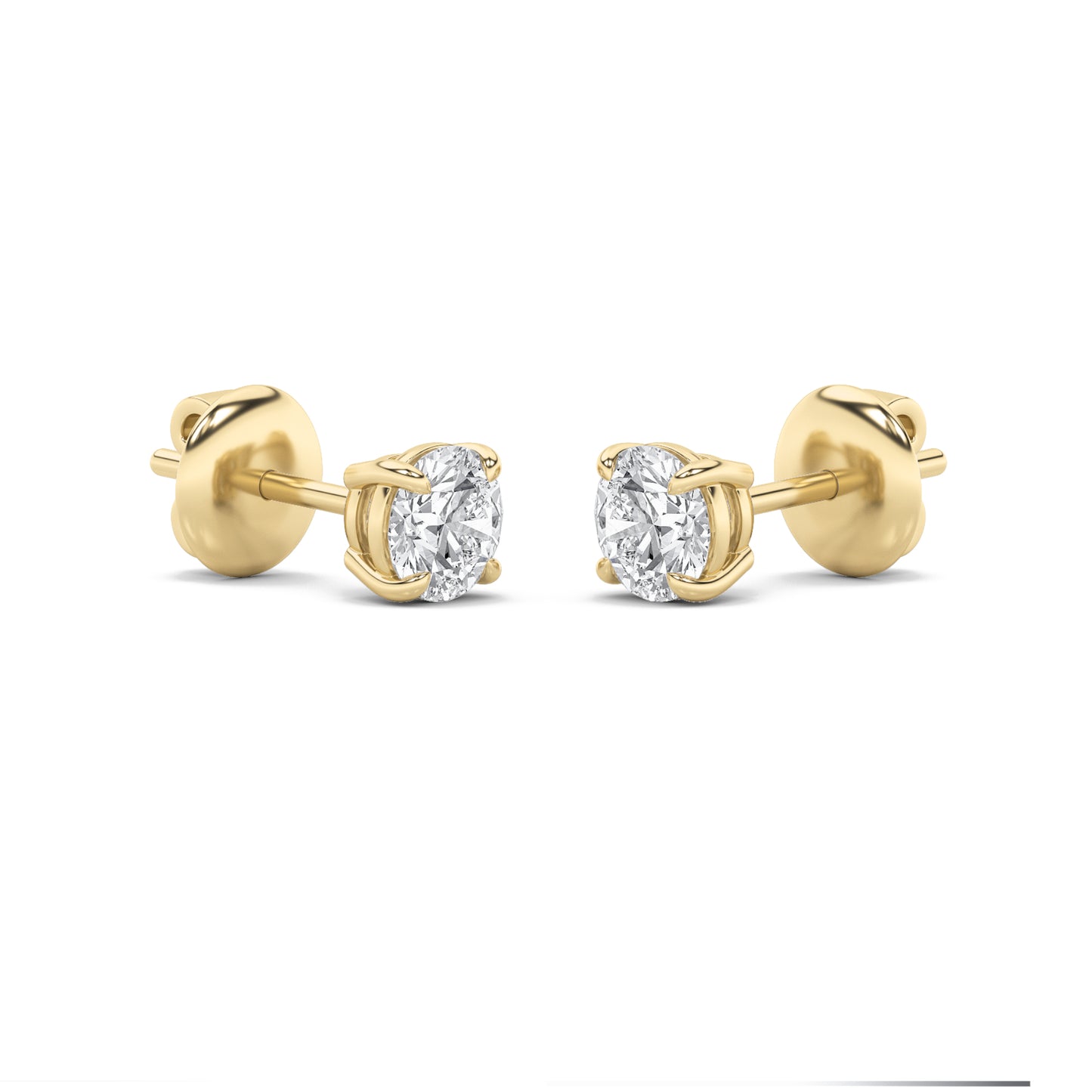 14K Gold 1.0 CTTW Lab Grown Diamond Round Stud Earrings