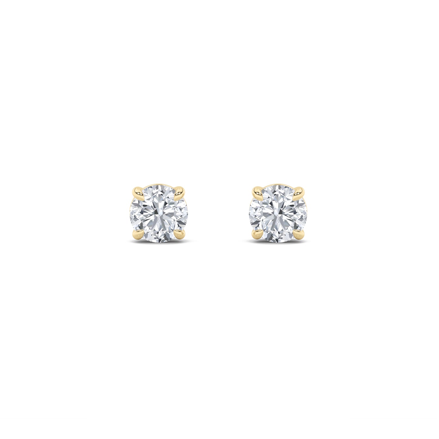 14K Gold 1.0 CTTW Lab Grown Diamond Round Stud Earrings