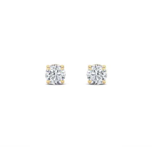 14K Gold 1.0 CTTW Lab Grown Diamond Round Stud Earrings