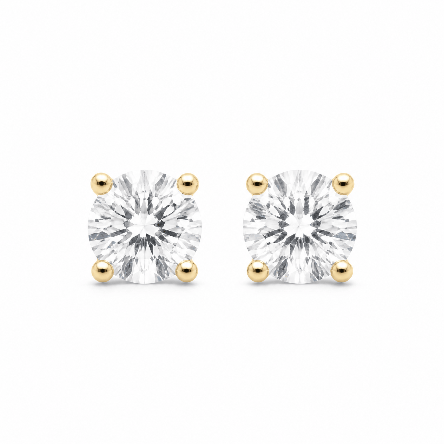 14K Gold 2.0 CTTW Lab Grown Diamond Round Stud Earrings