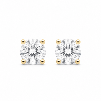 14K Gold 2.0 CTTW Lab Grown Diamond Round Stud Earrings