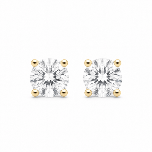 14K Gold 2.0 CTTW Lab Grown Diamond Round Stud Earrings