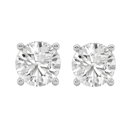 14K White Gold 2.0 CTTW Lab Grown Diamond Round Stud Earrings