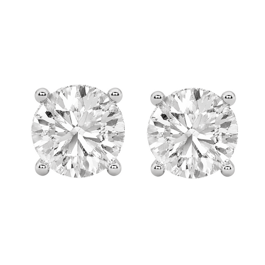 14K White Gold 2.0 CTTW Lab Grown Diamond Round Stud Earrings