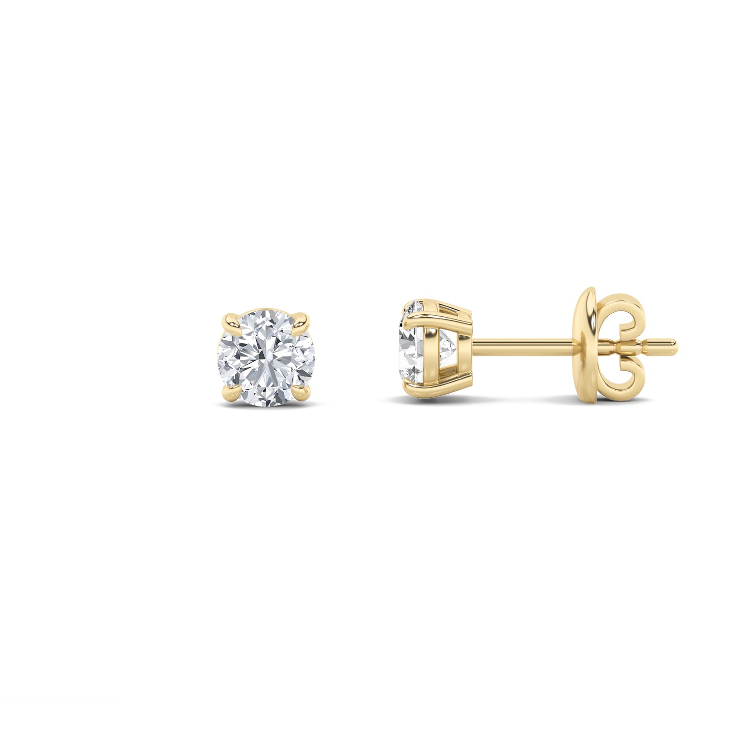 14K Gold 3.0 CTTW Lab Grown Diamond Round Stud Earrings