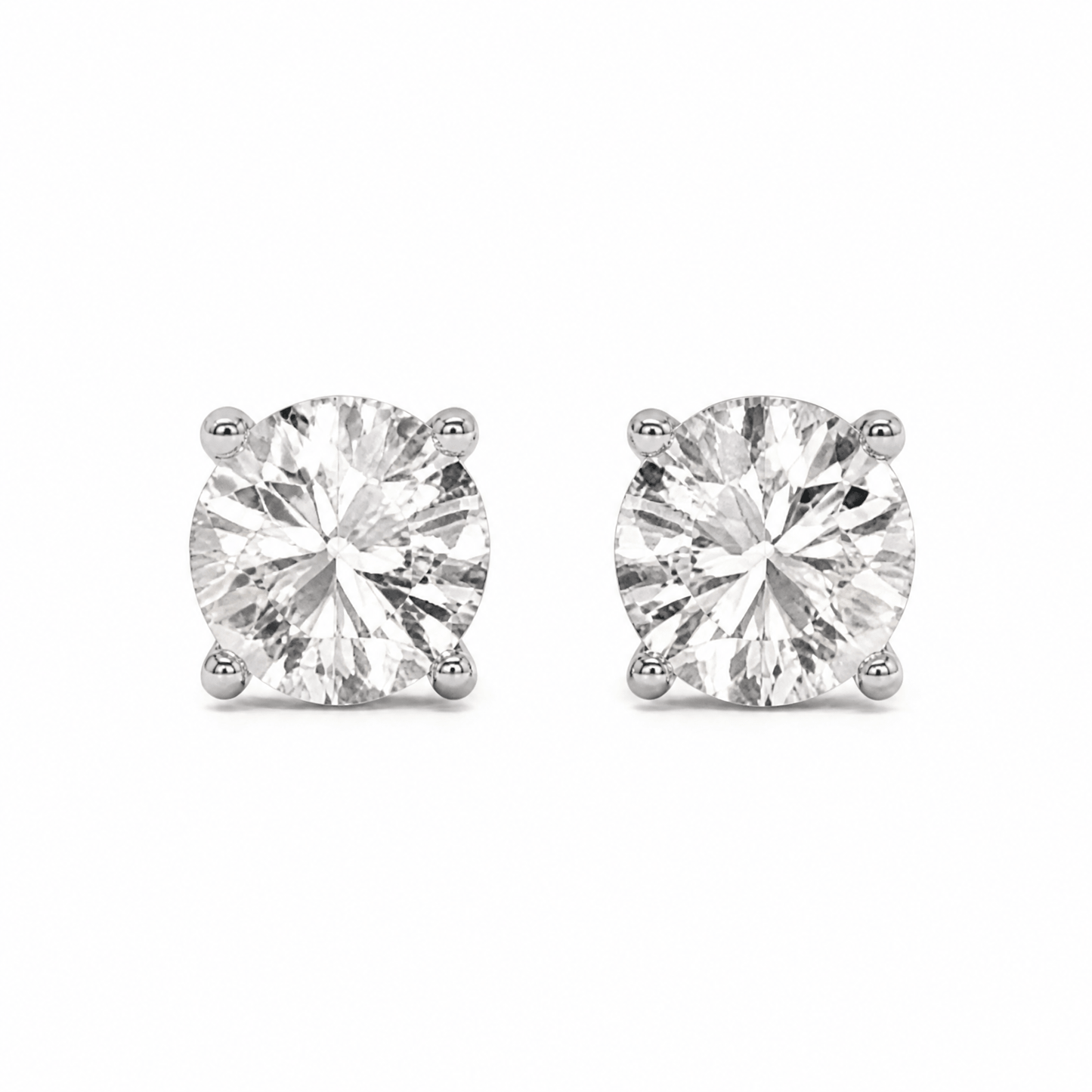 14K White Gold 3.0 CTTW Lab Grown Diamond Stud Earrings