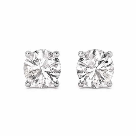 14K White Gold 3.0 CTTW Lab Grown Diamond Stud Earrings