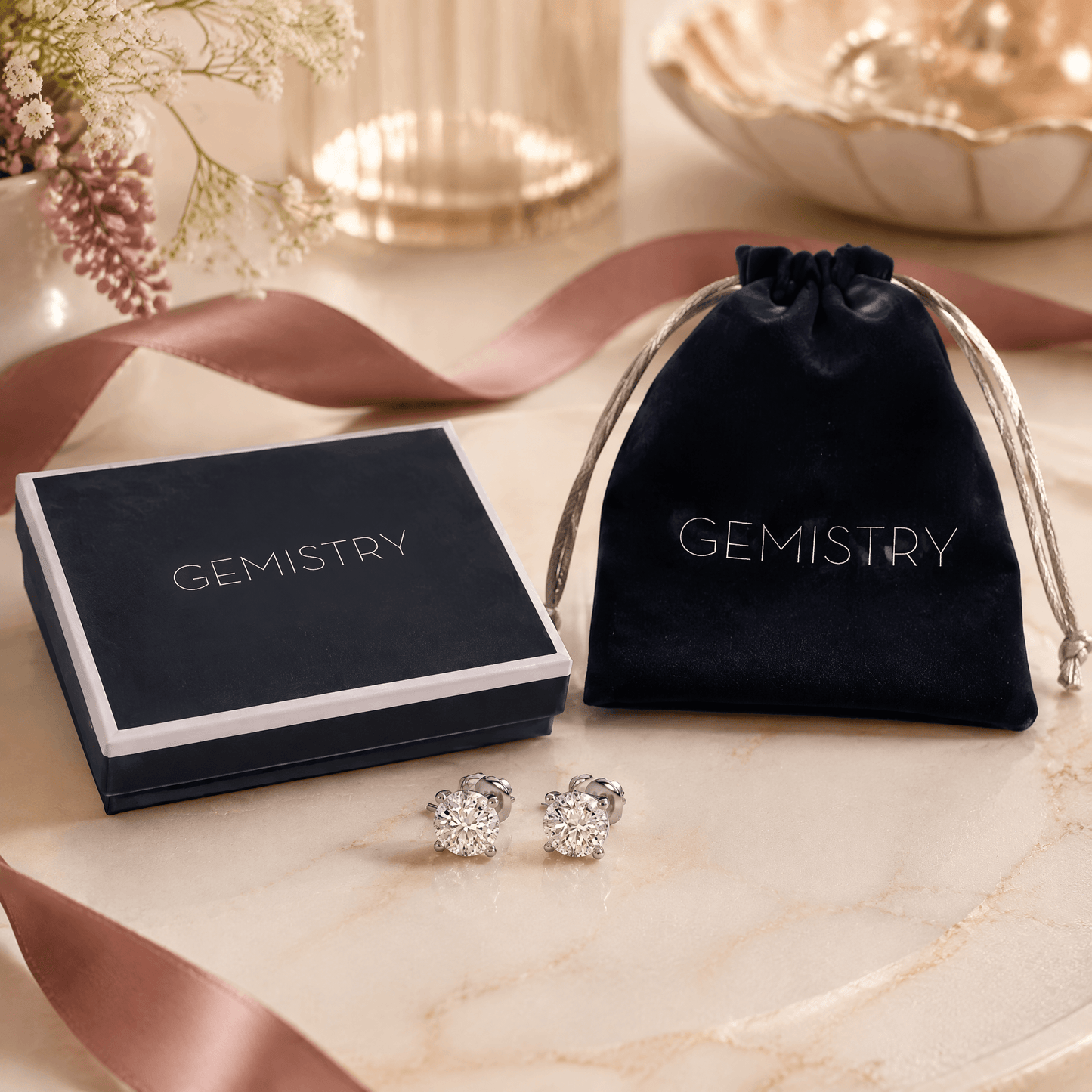 14K White Gold 3.0 CTTW Lab Grown Diamond Stud Earrings