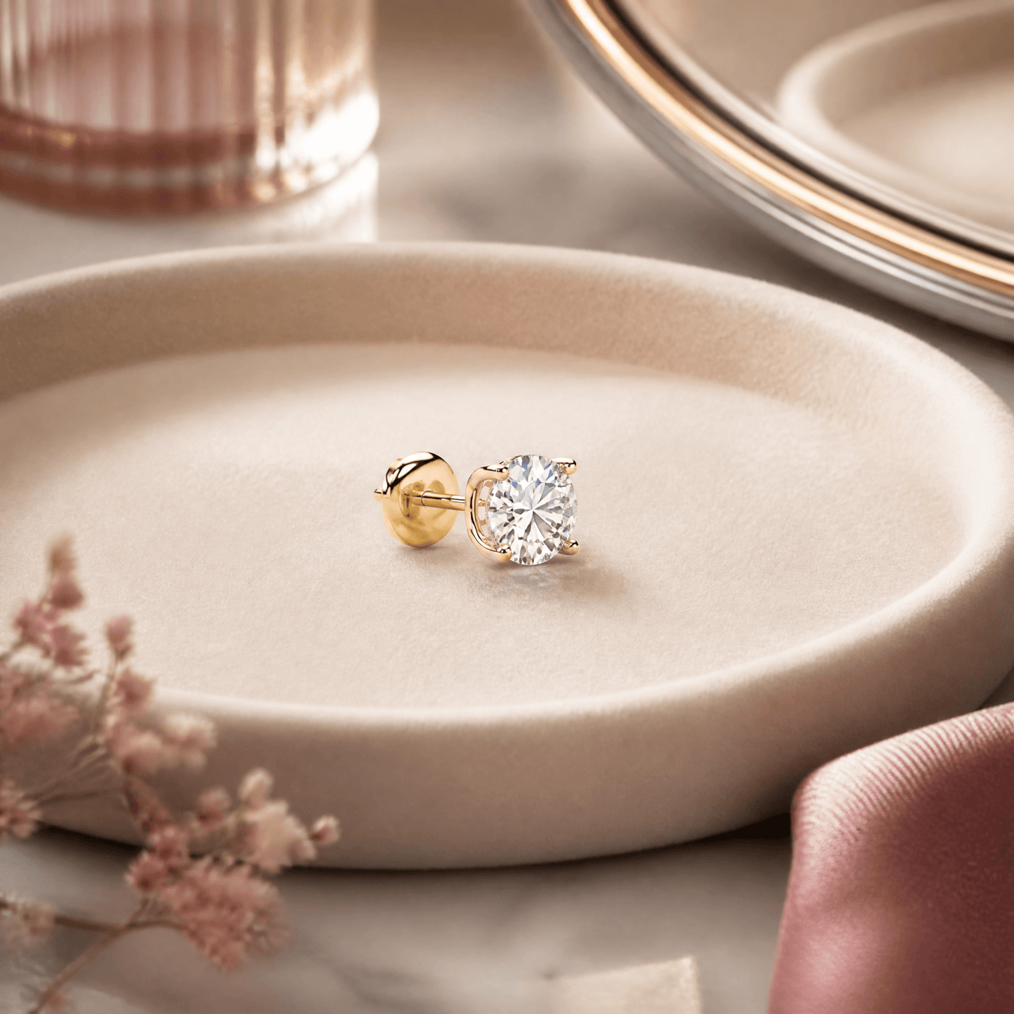 14K Gold 3.0 CTTW Lab Grown Diamond Stud Earrings
