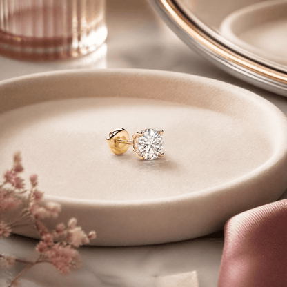 14K Gold 3.0 CTTW Lab Grown Diamond Stud Earrings