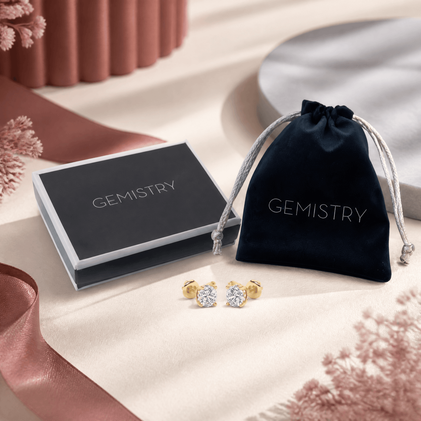 14K Gold 3.0 CTTW Lab Grown Diamond Stud Earrings