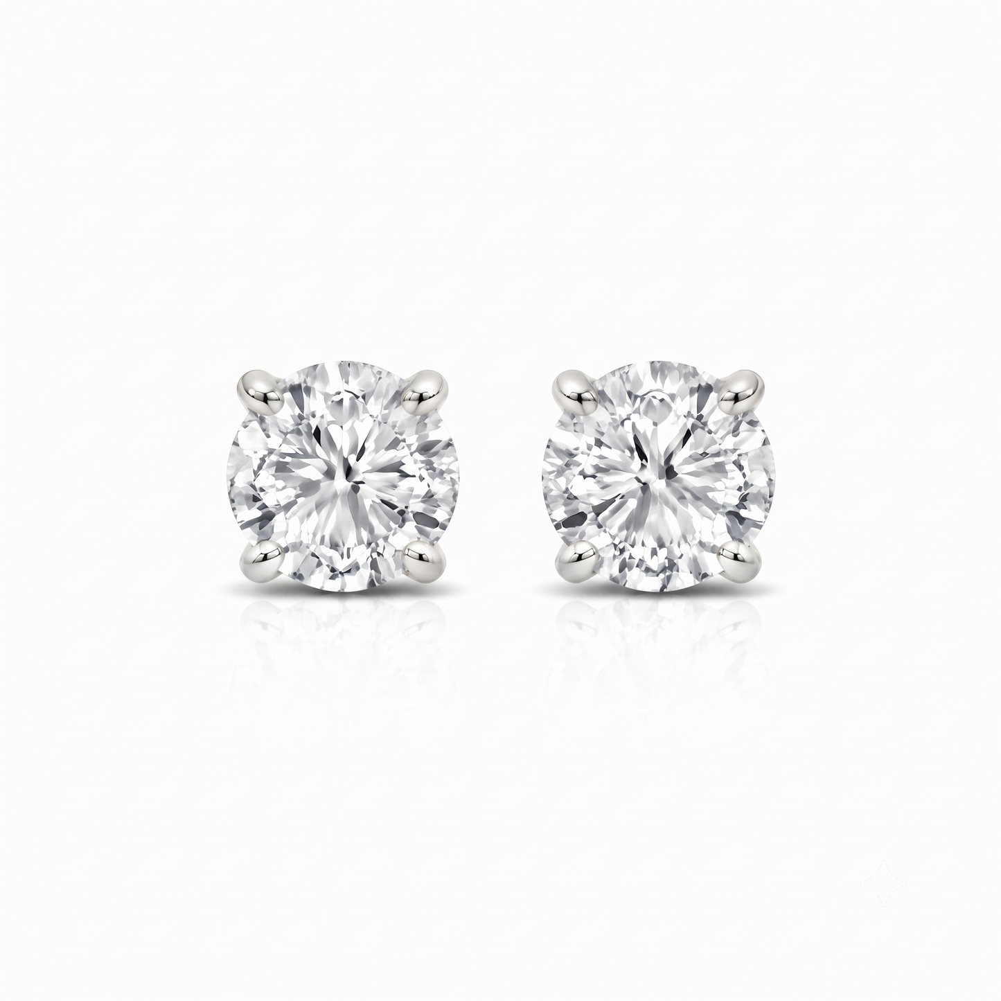 14K White Gold 5.0 CTTW Lab Grown Diamond Round Stud Earrings