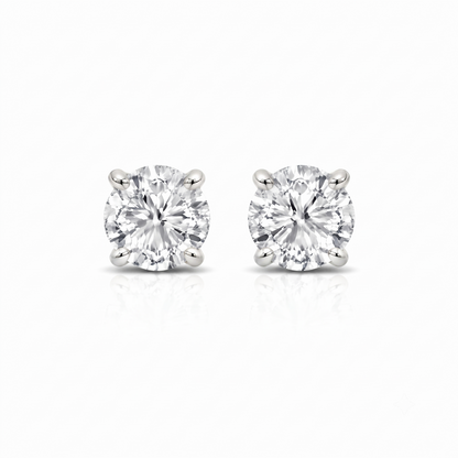 14K White Gold 5.0 CTTW Lab Grown Diamond Round Stud Earrings
