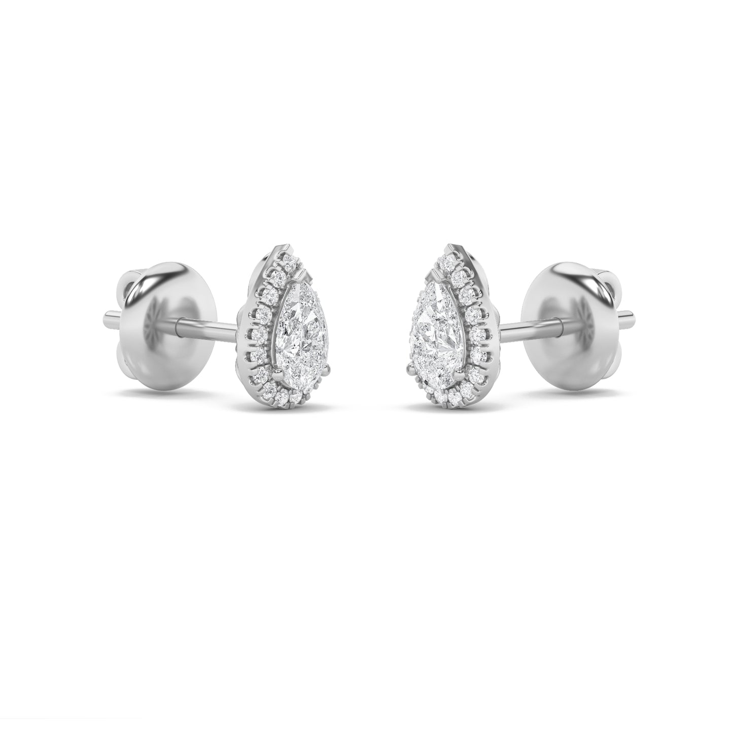 14K White Gold 1.0 CTTW Lab Grown Diamond Pear Stud Earrings