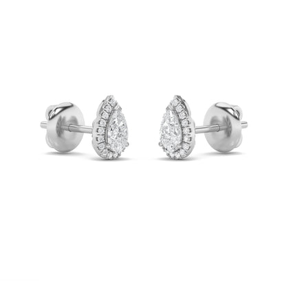 14K White Gold 1.0 CTTW Lab Grown Diamond Pear Stud Earrings