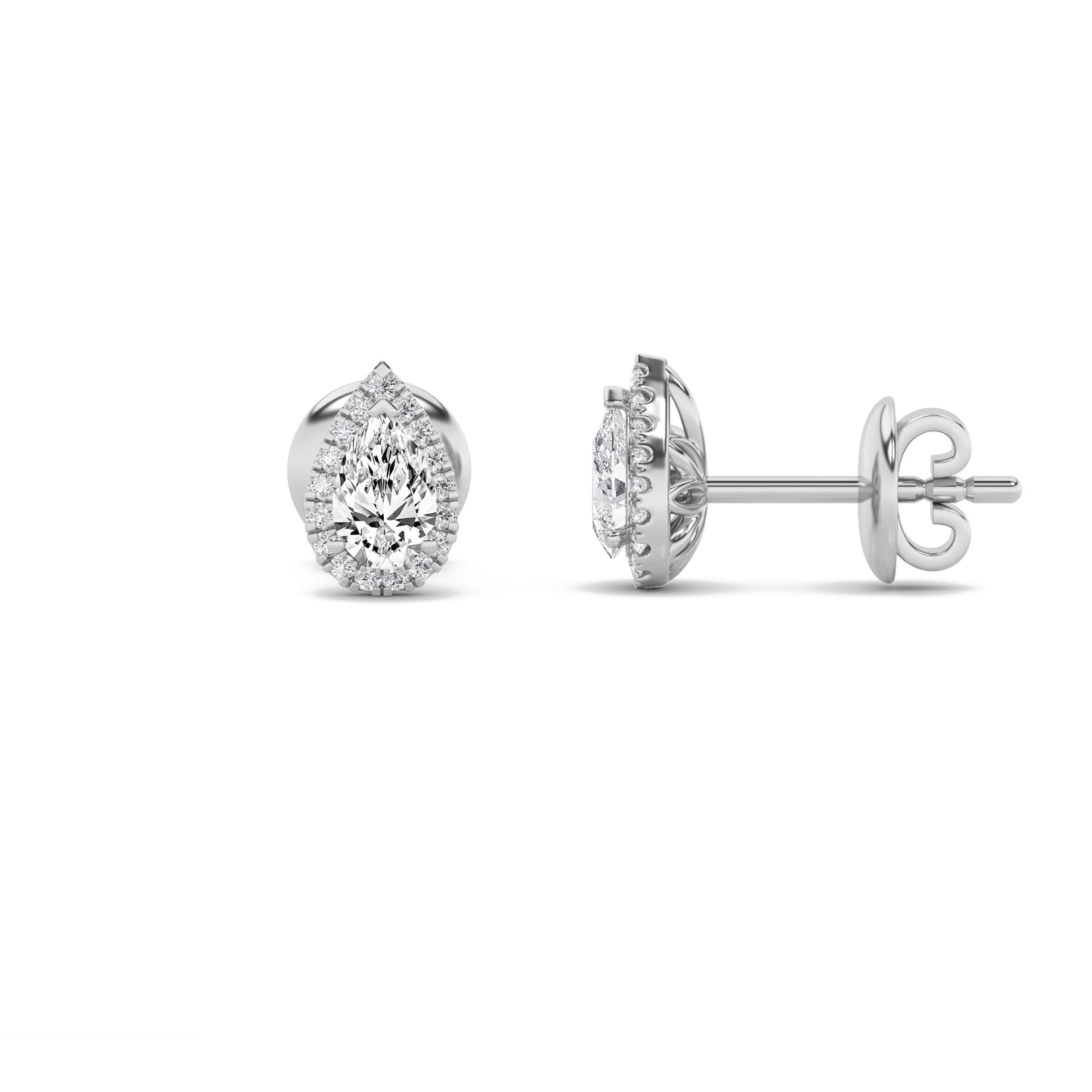 14K White Gold 1.0 CTTW Lab Grown Diamond Pear Stud Earrings