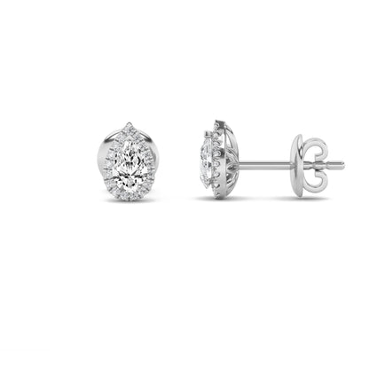 14K White Gold 1.0 CTTW Lab Grown Diamond Pear Stud Earrings
