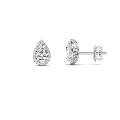 14K White Gold 3.0 CTTW Lab Grown Diamond Pear Stud Earrings