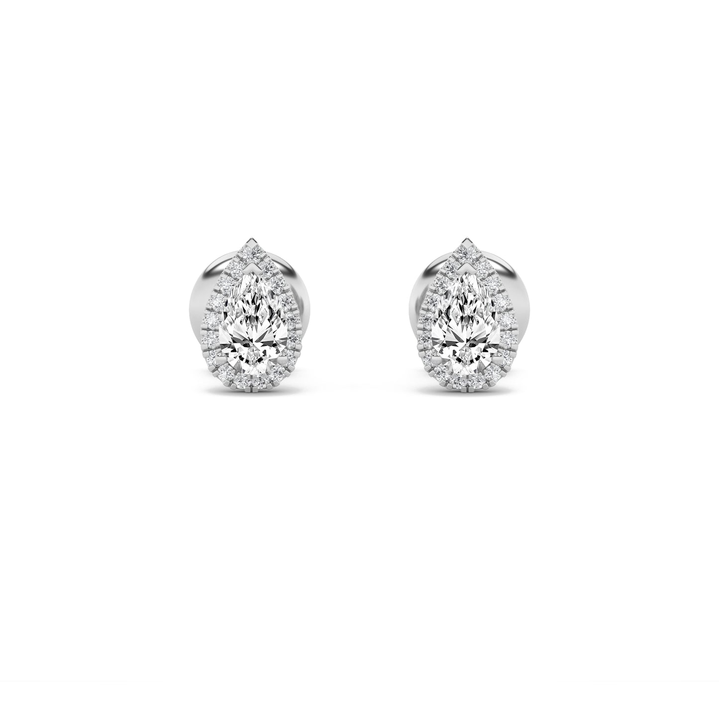 14K White Gold 3.0 CTTW Lab Grown Diamond Pear Stud Earrings