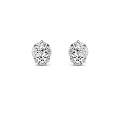 14K White Gold 3.0 CTTW Lab Grown Diamond Pear Stud Earrings