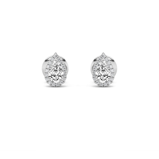14K White Gold 3.0 CTTW Lab Grown Diamond Pear Stud Earrings