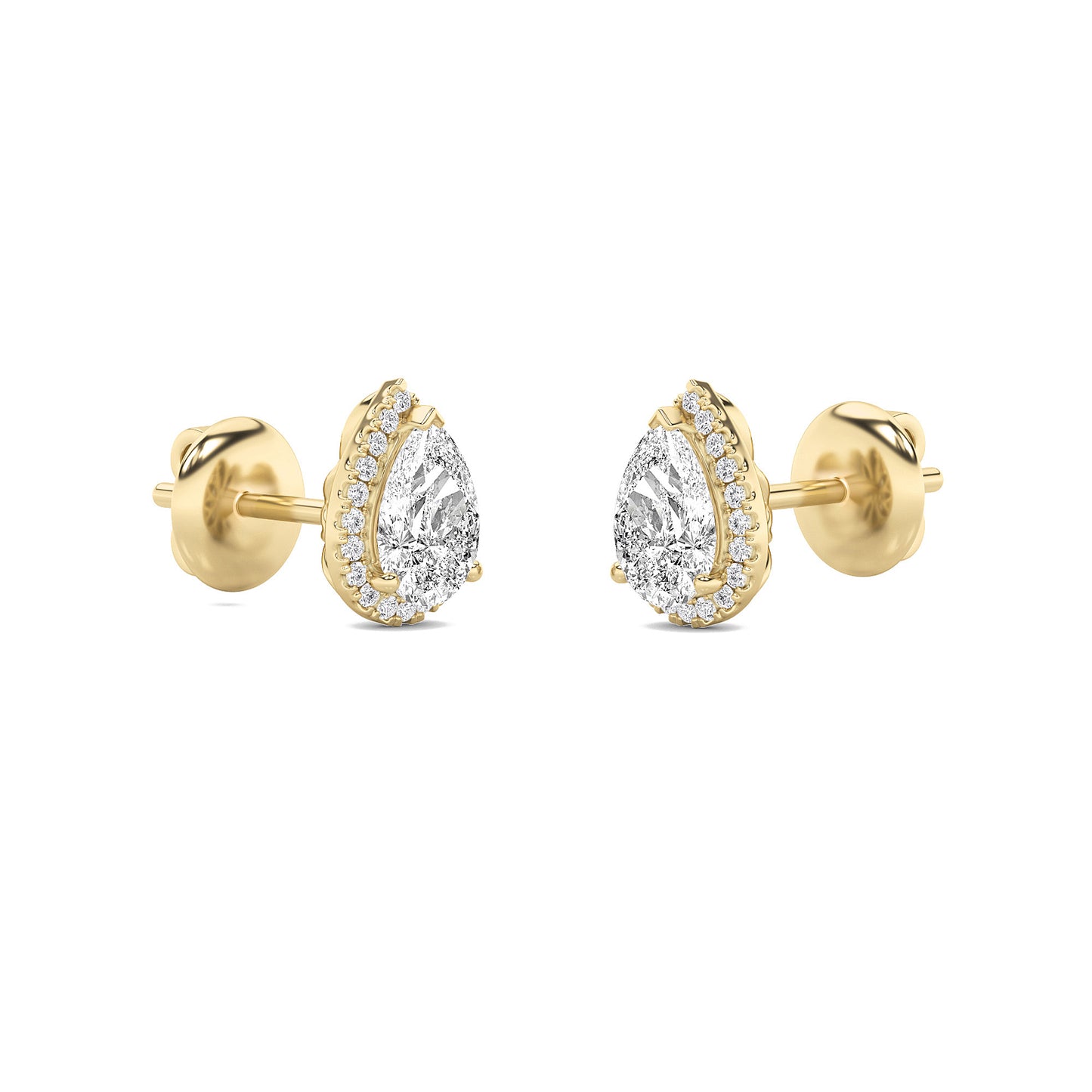 14K Gold 3.0 CTTW Lab Grown Diamond Pear Stud Earrings