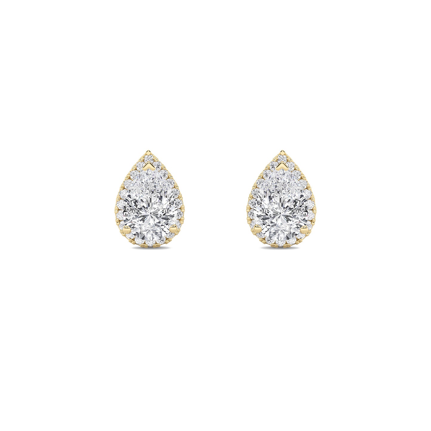 14K Gold 3.0 CTTW Lab Grown Diamond Pear Stud Earrings
