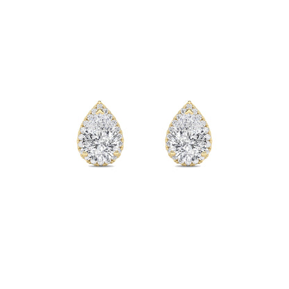 14K Gold 3.0 CTTW Lab Grown Diamond Pear Stud Earrings