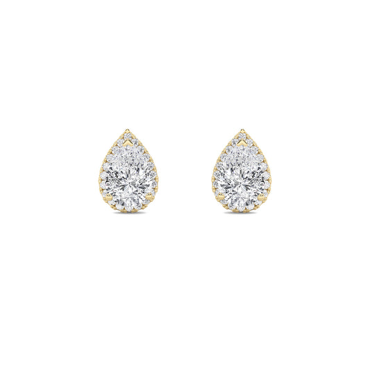 14K Gold 3.0 CTTW Lab Grown Diamond Pear Stud Earrings