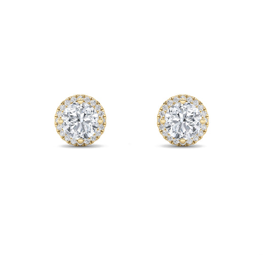 14K Gold 1.0 CTTW Lab Grown Diamond Round Stud Earrings