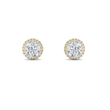 14K Gold 3.0 CTTW Lab Grown Diamond Round Stud Earrings