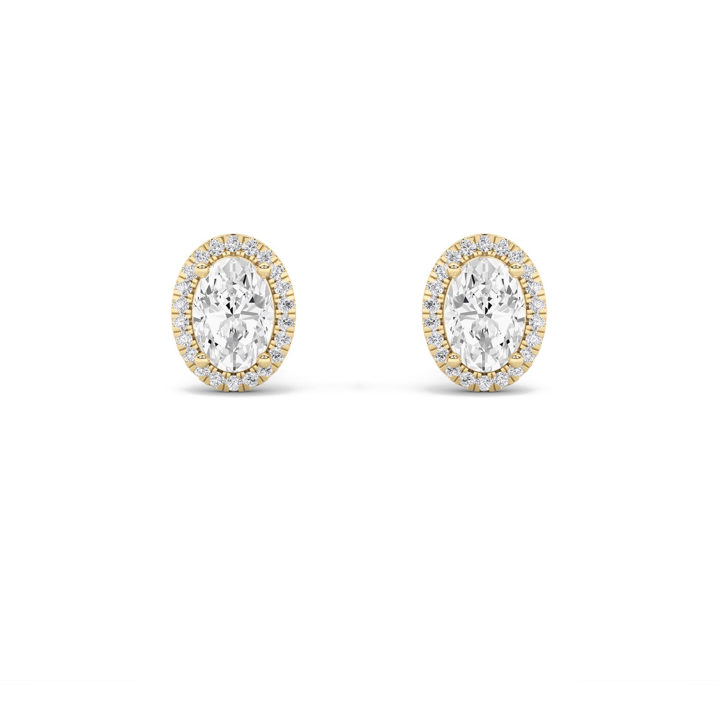 14K Gold 1.0 CTTW Lab Grown Diamond Oval Stud Earrings