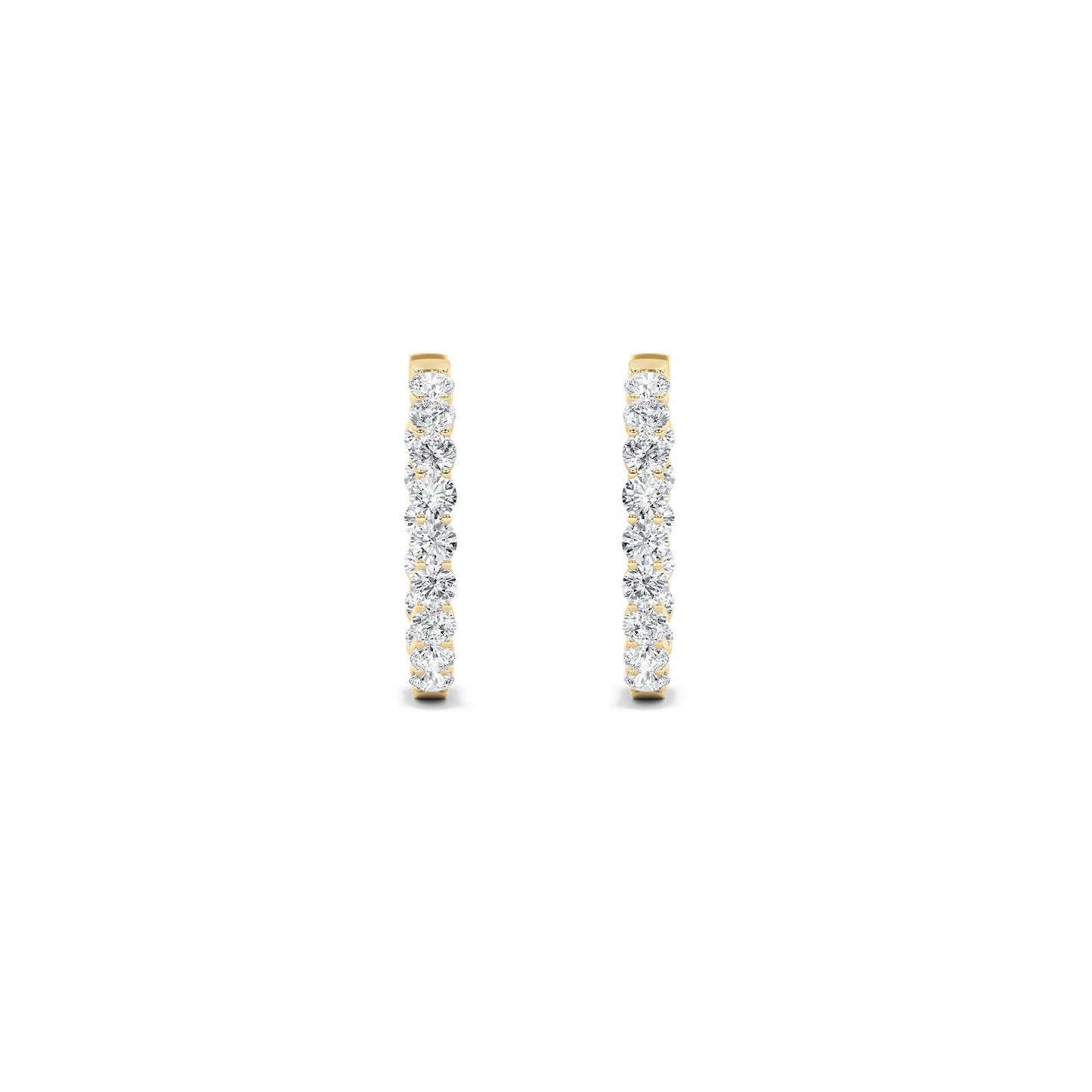 14K Gold 5.0 CTTW Lab Grown Diamond Round Hoop Earrings