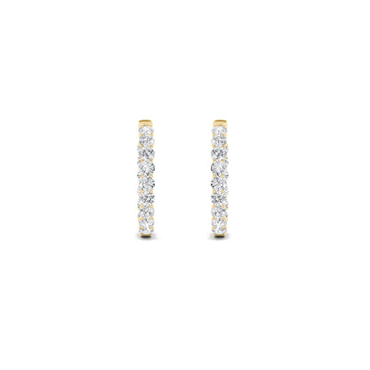 14K Gold 5.0 CTTW Lab Grown Diamond Round Hoop Earrings