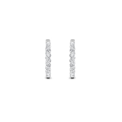 14K White Gold 7.0 CTTW Lab Grown Diamond Round Hoop Earrings