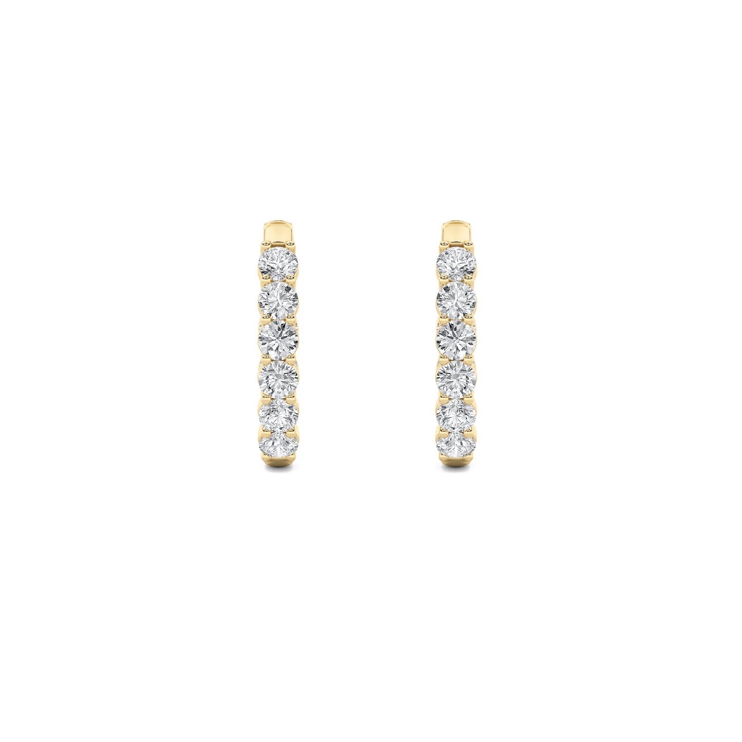 14K Gold 3.0 CTTW Lab Grown Diamond Round Hoop Earrings