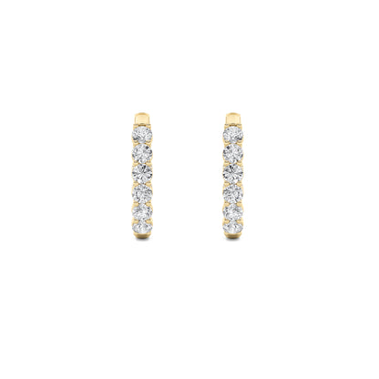 14K Gold 3.0 CTTW Lab Grown Diamond Round Hoop Earrings