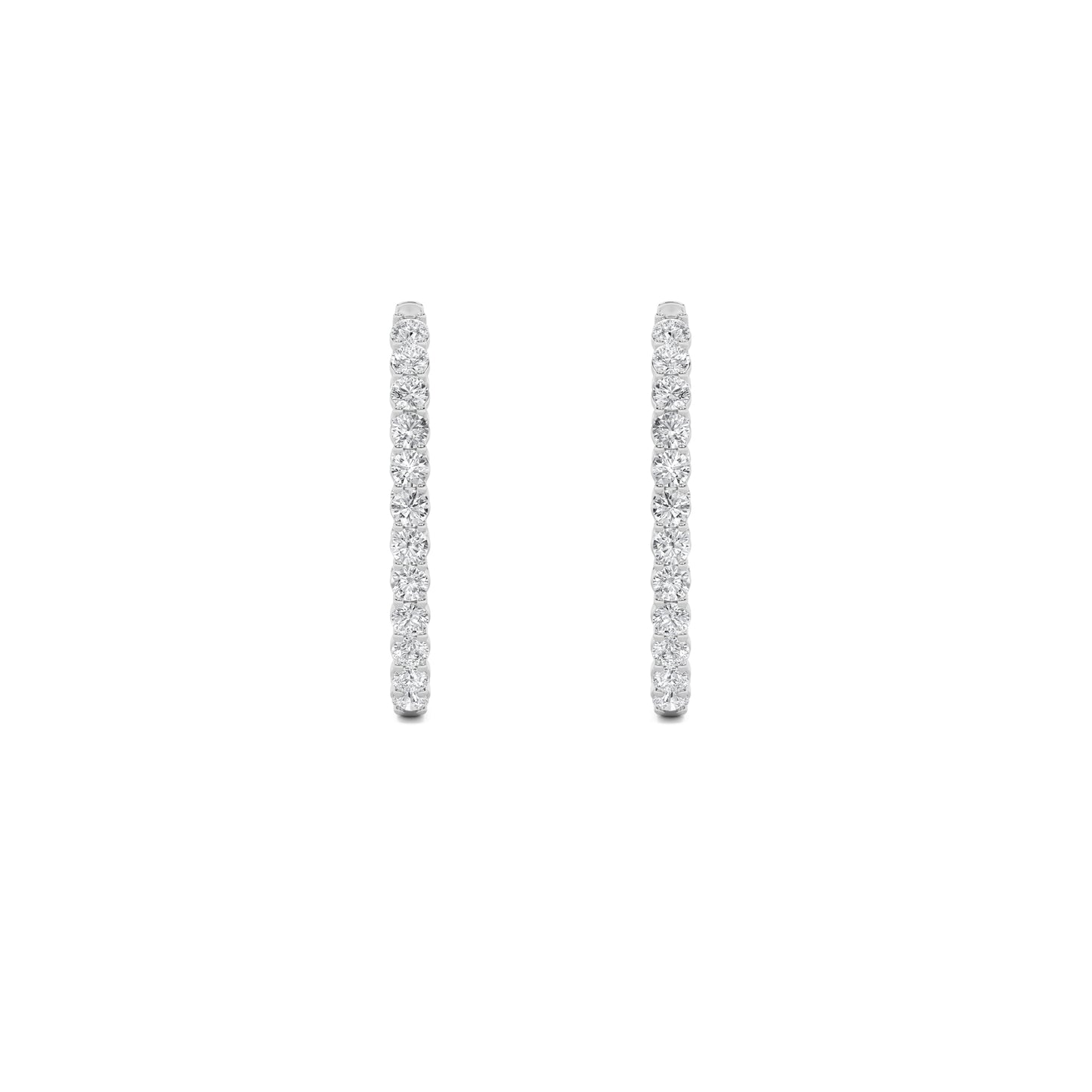 14K White Gold 5.0 CTTW Lab Grown Diamond Round Hoop Earrings