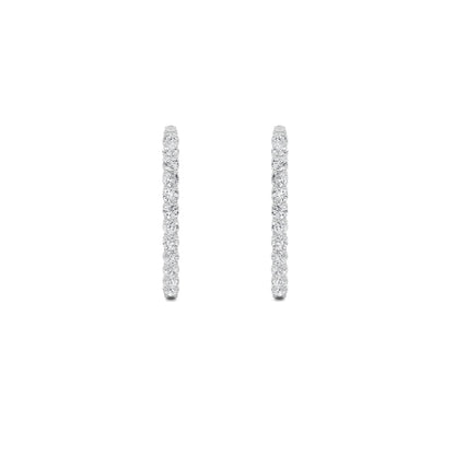 14K White Gold 5.0 CTTW Lab Grown Diamond Round Hoop Earrings