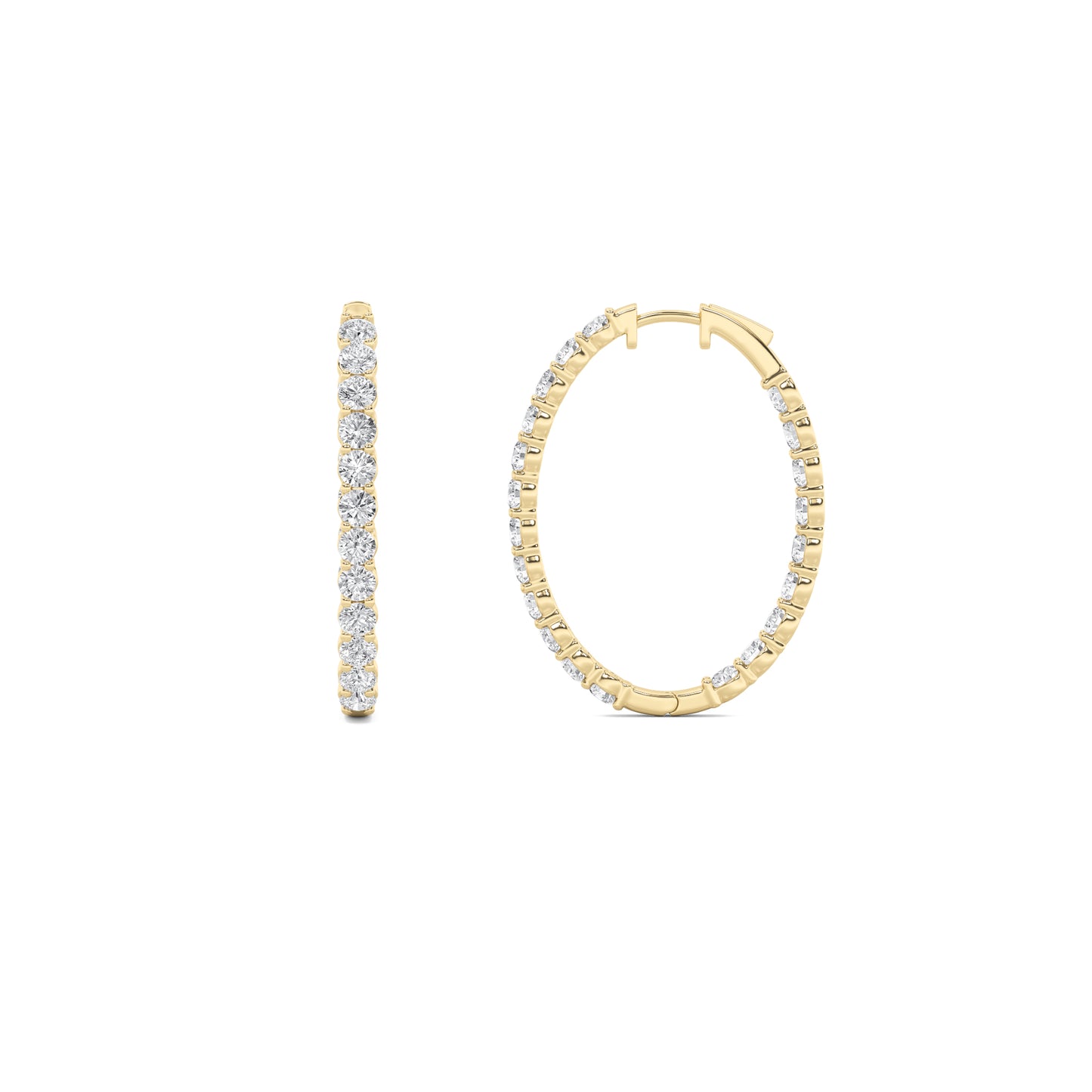 14K Gold 5.0 CTTW Lab Grown Diamond Round Hoop Earrings