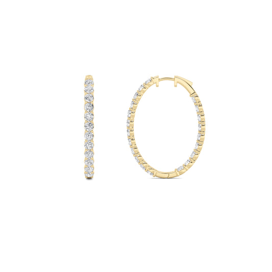 14K Gold 5.0 CTTW Lab Grown Diamond Round Hoop Earrings